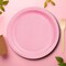 24 Count Pink Round Paper Dessert Plates for Baby Girl Showers 7"